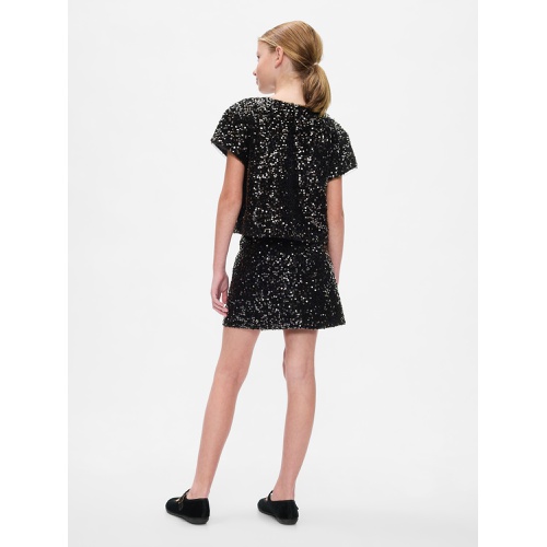 갭 Kids Sequin Velvet Mini Skirt