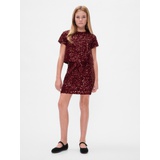 Kids Sequin Velvet Mini Skirt