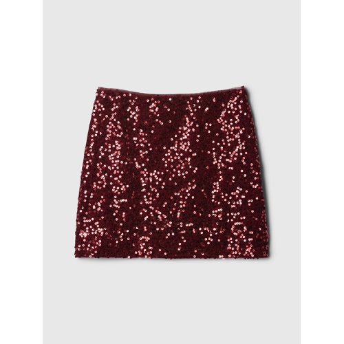 갭 Kids Sequin Velvet Mini Skirt