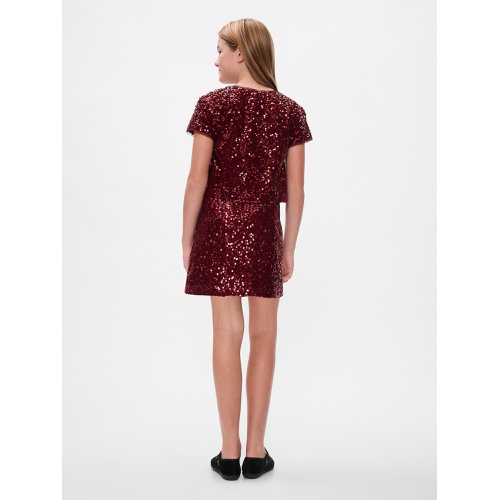 갭 Kids Sequin Velvet Mini Skirt