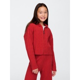 Kids CashSoft Cable-Knit Sweater Hoodie