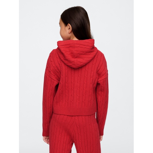 갭 Kids CashSoft Cable-Knit Sweater Hoodie