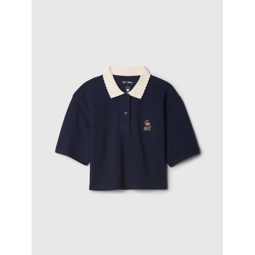 갭 Gap × Disney Kids Pique Cropped Polo Shirt