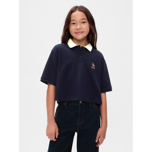 갭 Gap × Disney Kids Pique Cropped Polo Shirt