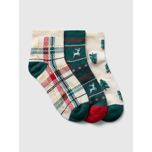 갭 Kids Quarter Crew Holiday Socks (3-Pack)