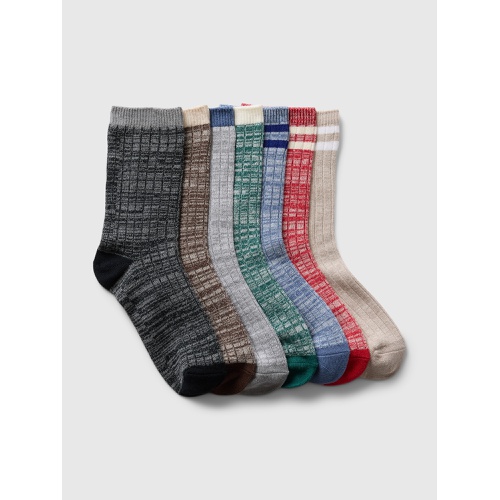 갭 Kids Marled Rib Crew Socks (7-Pack)