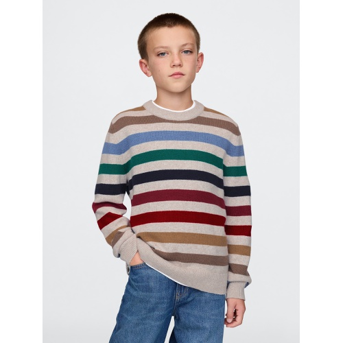 갭 Kids CashSoft Striped Crewneck Sweater