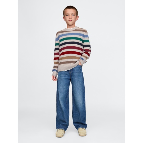 갭 Kids CashSoft Striped Crewneck Sweater