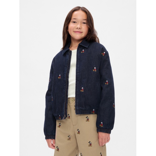 갭 Gap × Disney Kids Embroidered Denim Bomber Jacket