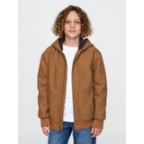 Kids Cozy Canvas Hooded Jacket