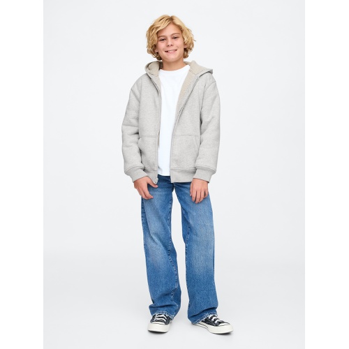 갭 Kids Vintage Soft Sherpa-Lined Zip Hoodie