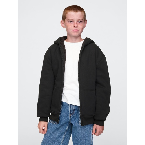 갭 Kids Vintage Soft Sherpa-Lined Zip Hoodie