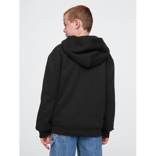 갭 Kids Vintage Soft Sherpa-Lined Zip Hoodie