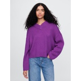 CashSoft Cropped High V-Neck Sweater