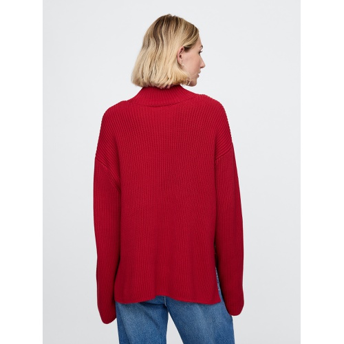 갭 Oversized Split-Hem Mockneck Sweater