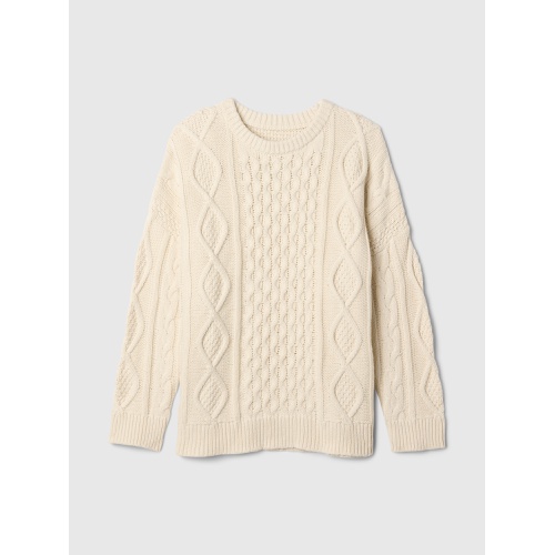 갭 Oversized Mixed Cable-Knit Sweater