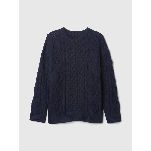 갭 Oversized Mixed Cable-Knit Sweater