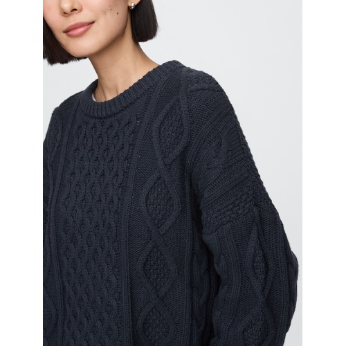 갭 Oversized Mixed Cable-Knit Sweater