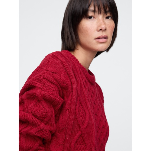 갭 Oversized Mixed Cable-Knit Sweater