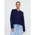 CashSoft Cropped High V-Neck Sweater