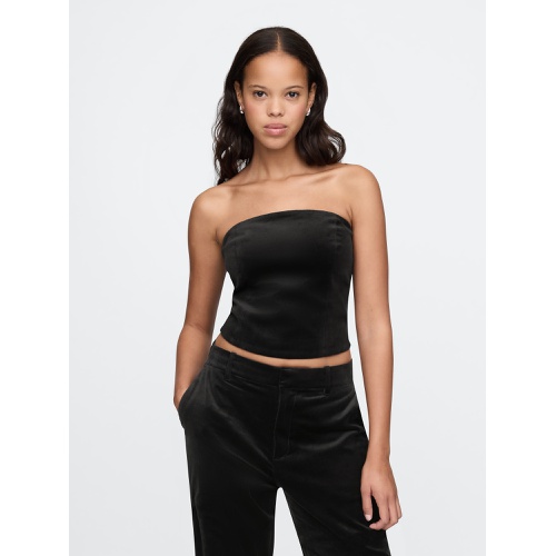 갭 Velvet Cropped Tube Top