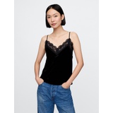 Recycled Velvet Lace-Trim Cami