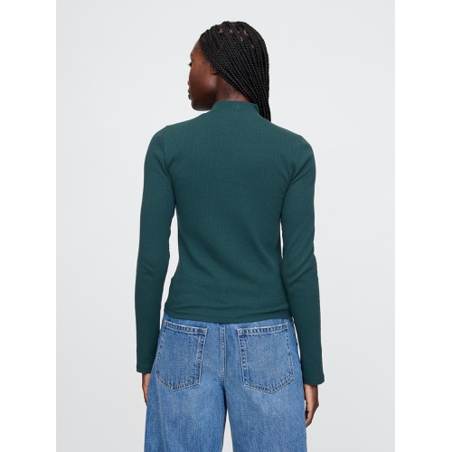 갭 Modern Rib Cropped Mockneck Shirt