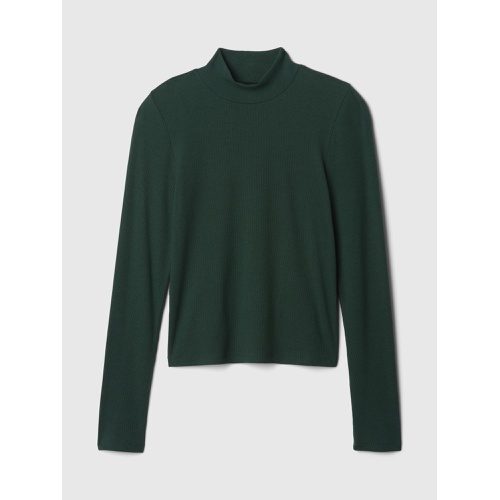 갭 Modern Rib Cropped Mockneck Shirt