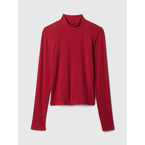 갭 Modern Rib Cropped Mockneck Shirt