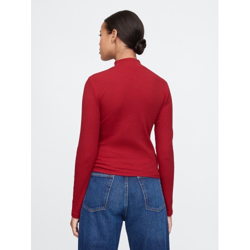 갭 Modern Rib Cropped Mockneck Shirt