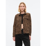 Leopard Denim Chore Jacket