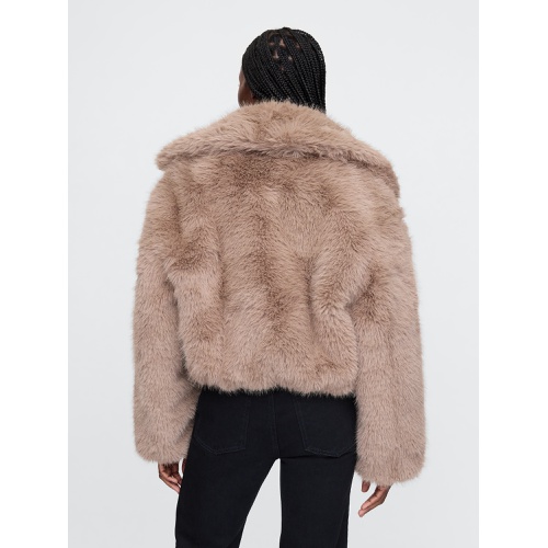 갭 Cropped Faux Fur Jacket