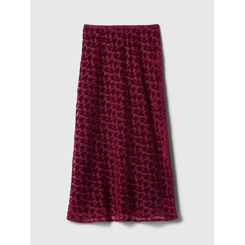 갭 Burnout Velvet Midi Skirt