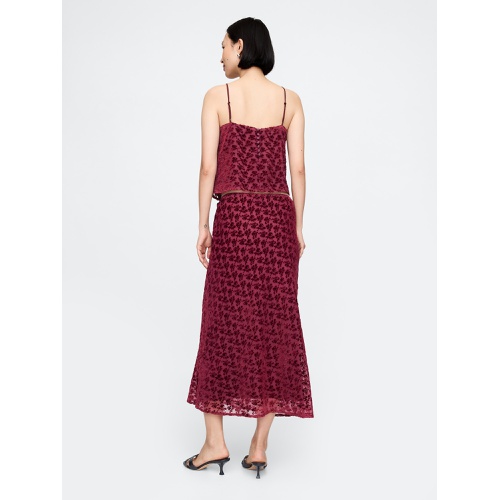 갭 Burnout Velvet Midi Skirt