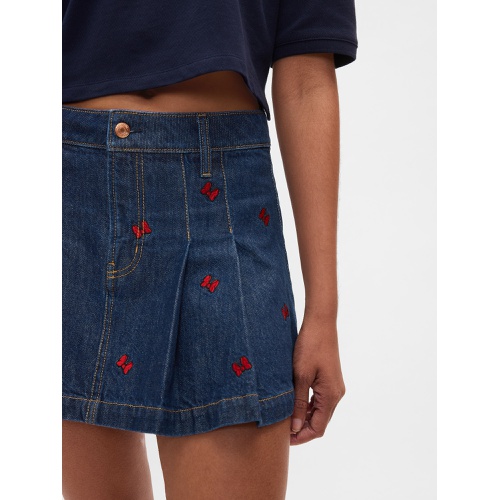 갭 Gap × Disney Minnie Mouse Embroidered Denim Mini Skirt