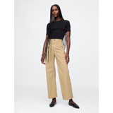 High Rise Stride Wide-Leg Ankle Khakis