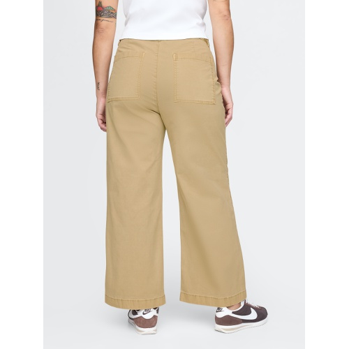 갭 High Rise Stride Wide-Leg Ankle Khakis