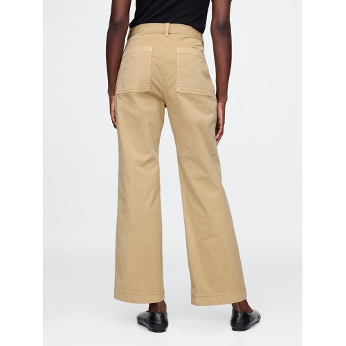 갭 High Rise Stride Wide-Leg Ankle Khakis