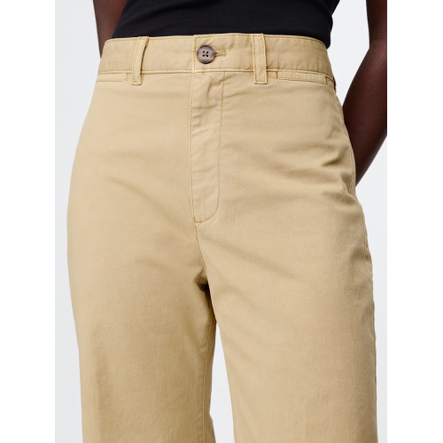 갭 High Rise Stride Wide-Leg Ankle Khakis