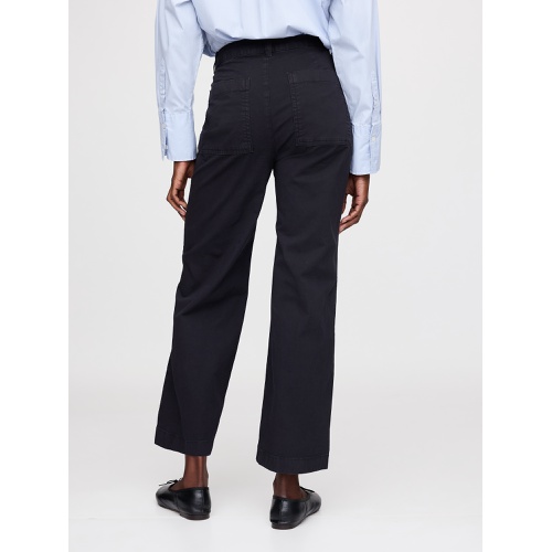 갭 High Rise Stride Wide-Leg Ankle Khakis