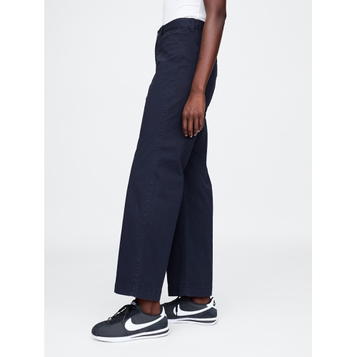 갭 High Rise Stride Wide-Leg Ankle Khakis