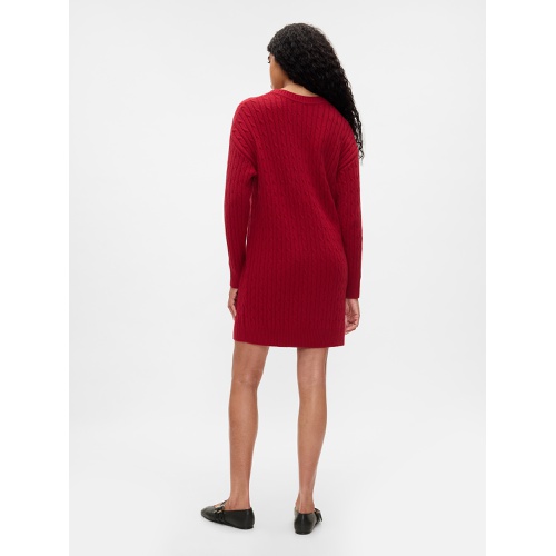 갭 CashSoft Cable-Knit Mini Sweater Dress