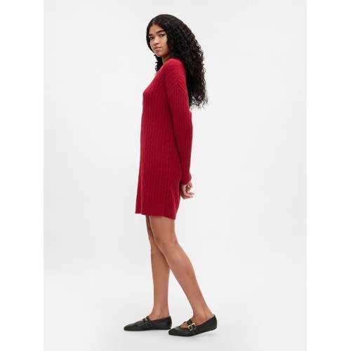 갭 CashSoft Cable-Knit Mini Sweater Dress