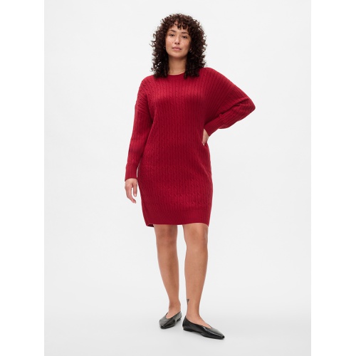 갭 CashSoft Cable-Knit Mini Sweater Dress