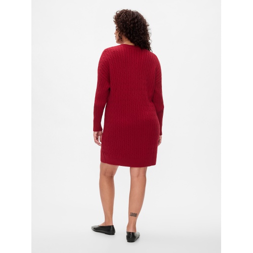 갭 CashSoft Cable-Knit Mini Sweater Dress