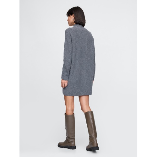 갭 CashSoft Rib Turtleneck Mini Sweater Dress