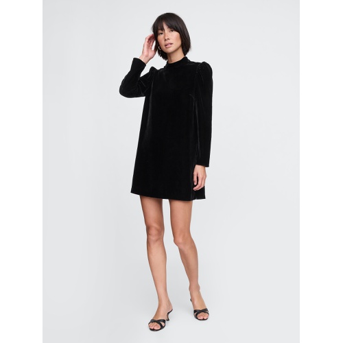 갭 Recycled Velvet Puff Sleeve Mini Dress