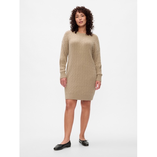 갭 CashSoft Cable-Knit Mini Sweater Dress