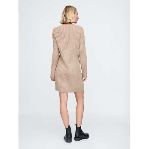 갭 CashSoft Cable-Knit Mini Sweater Dress