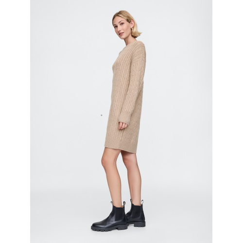 갭 CashSoft Cable-Knit Mini Sweater Dress